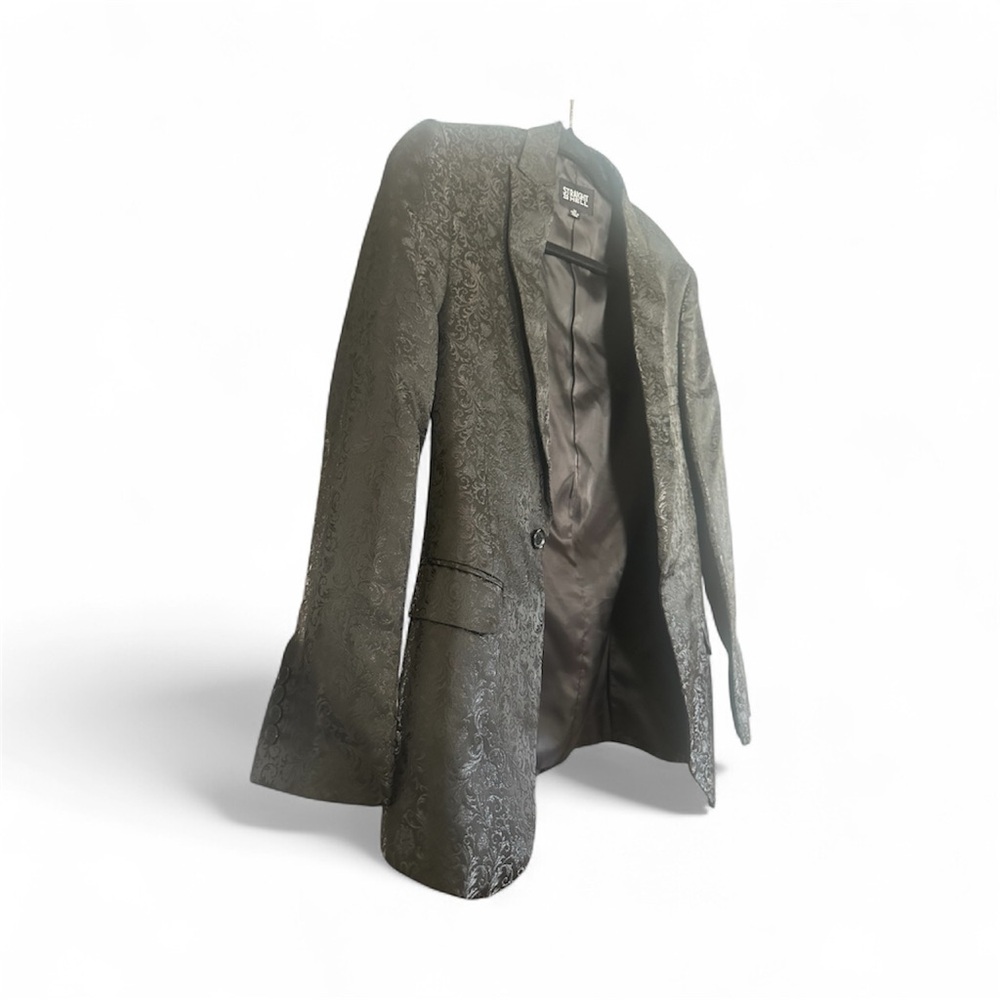 Elegant Black Paisley Textured Tuxedo Jacket